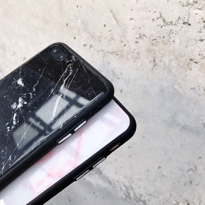 Luxury Marble Tempered Glass Phone Case (iPhone Only)