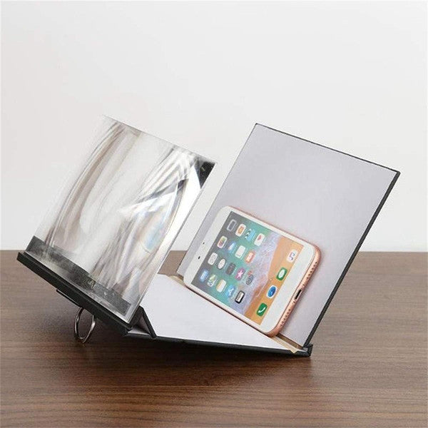 8 inch HD Screen Magnifier Bracket 3D Cell Phone Wood Grain Portable Movies Universal Mobile Amplifier with Foldable Holder Enlarge Stand